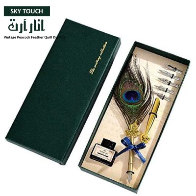Vintage-Peacock-Feather-Quill-Dip-Pen